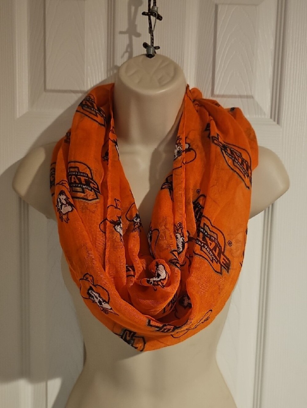 OSU Cowboys Infinity Scarf Orange Team Logo Womens One Size Used